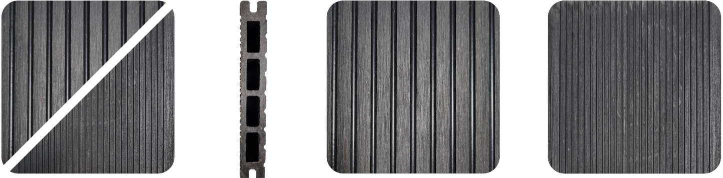 Bordázott WPC burkolat antracit 2,9 m