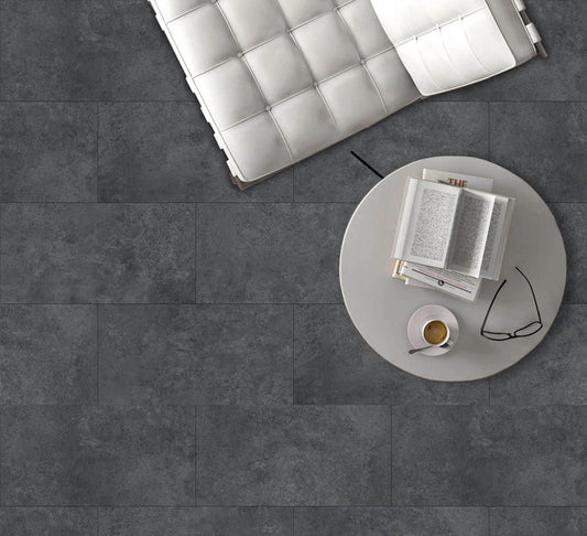 Dark grey kőhatású SPC padló alátéttel