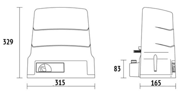 Roger H30/640+ tolókapunyitómotor szett, 600 kg-os motorral